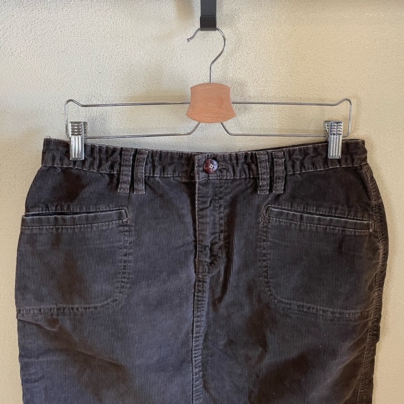 Old Navy Vintage Dark Brown Corduroy Low Rise Y2K Pencil Skirt 8 - Picture 2 of 5